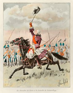 Il Cavaliere di Levis (Francois Gaston de Levis) alla Battaglia di Sainte Foy nel 1760 contro gli inglesi, Storia della Nuova Francia di Eugene Guenin - 1900 - Coll, Part. da Louis Charles Bombled