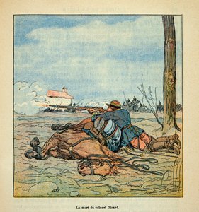 Morte del colonnello Girard durante i combattimenti di Neuville aux Bois nel novembre 1870 da Louis Charles Bombled