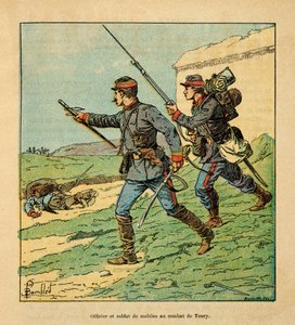 Ufficiale e mobile del Cher nella battaglia di Toury (Eure et Loire) il 5 ottobre 1870, Collezione privata da Louis Charles Bombled