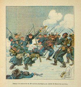 Carica alla baionetta del 22° mobile (Dordogna) nella battaglia di Saint Jean sur Evre in gennaio 1871, Collezione privata