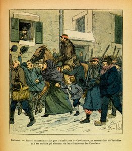 Gennaio 1871, Hericourt, entusiasmo degli abitanti di Couthenans per il comandante Vaulchier e i suoi uomini da Louis Charles Bombled