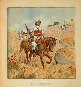La guerra in Madagascar - Storia aneddotica delle spedizioni francesi del 1885-1895 di Henri Galli dit Galllichet (1854-1922), illustrata da Louis Bombled (1862-1927): Cacciatore d