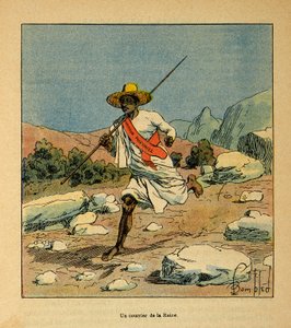 La guerra in Madagascar - Storia aneddotica delle spedizioni francesi del 1885-1895 di Henri Galli detto Galllichet (1854-1922), illustrato da Louis Bombled (1862-1927): Un corriere della regina Ranavalona nel 1895