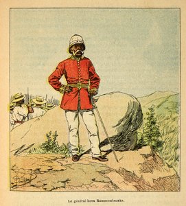 La guerra in Madagascar - Storia aneddotica delle spedizioni francesi del 1885-1895 di Henri Galli detto Galllichet (1854-1922), illustrato da Louis Bombled (1862-1927): Ritratto del generale Hova Ramasombazaha da Louis Charles Bombled