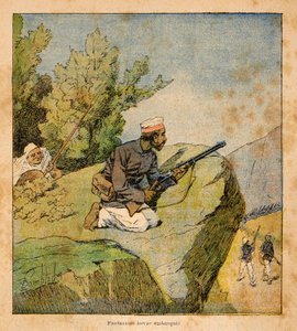 La guerra in Madagascar-Storia aneddotica delle spedizioni francesi del 1885-1895 di Henri Galli, illustrato da Louis Bombled: Agguati Hovas