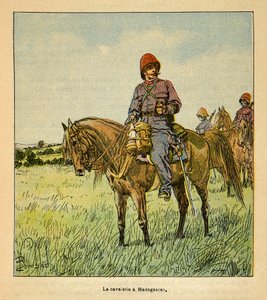 La guerra in Madagascar-Storia aneddotica delle spedizioni francesi del 1885-1895 di Henri Galli detto Galllichet (1854-1922), illustrato da Louis Bombled (1862-1927): La cavalleria francese a Madagascar, Collezione parziale