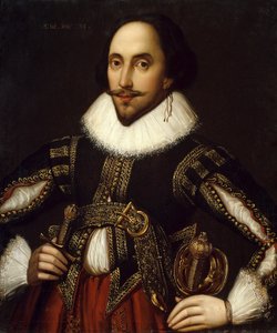 Ritratto del drammaturgo britannico William Shakespeare da Louis Coblitz