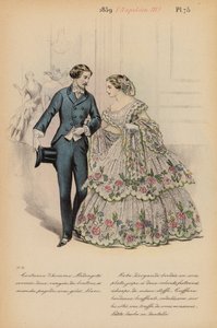 Moda francese: 1859, Napoleone III (litografia a colori) da Louis Colas