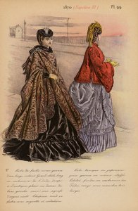 Moda francese: 1870, Napoleone III (litografia a colori) da Louis Colas