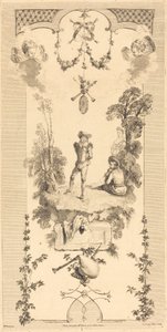 Pastore che danza al suono di un flauto da Louis Crépy after Antoine Watteau