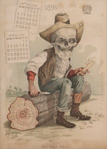 Intaglio di un pezzo di legno, illustrazione per il Calendario Antikamnia da Louis Crucius or Crusuius