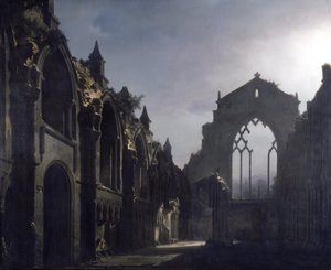 Le rovine della Cappella di Holyrood da Louis Daguerre
