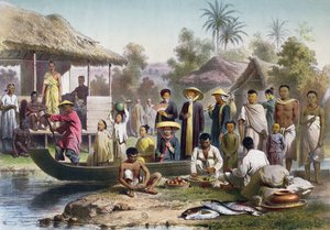 Costume annamita, cambogiano e siamese, ridisegnato da Janet Lange e inciso da Eugene Ciceri da Louis Delaporte