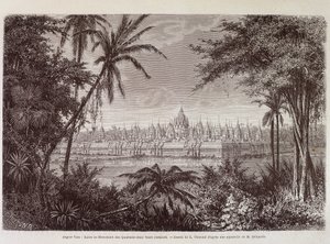 Vista di Angkor Thom intorno al 1870 - in "Viaggio in Cambogia" di Louis Delaporte, Parigi da Louis Delaporte