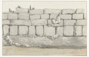 Esterno del muro esterno del tempio antico nella città vecchia di Manduria Voyage en Italie, en Sicile et à Malte - 1778 (titolo della serie)