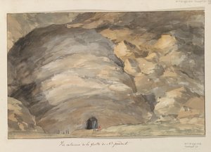 Esterno della grotta Santa Maria Capella (Voyage en Italie, en Sicile et à Malte - 1778) da Louis Ducros