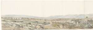 Parte delle grotte Latomies a Siracusa che un tempo servivano come prigione (Voyage en Italie, en Sicile et à Malte - 1778) da Louis Ducros