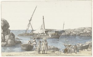 Veduta di Taranto e porto di Luogo Vivo (Voyage en Italie, en Sicile et à Malte- 1778) da Louis Ducros