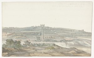 Veduta del palazzo Vedala del gran maestro, situato nel Boschetto a Malta da Louis Ducros