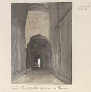Ingresso della grotta Crypta Neapolitana (o Grotta di Posillipo) sulla costa di Pozzuoli (Voyage en Italie, en Sicile et à Malte - 1778)