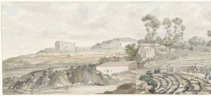 Interno con scale del teatro di Siracusa da Louis Ducros