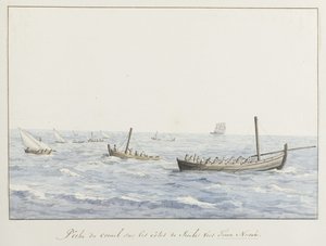 Pescatori di corallo sulla costa della Sicilia presso Terra Nuova da Louis Ducros