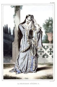 Principessa Helene Soutzo. in "Viaggio ad Atene e Costantinopoli, o raccolta di ritratti greci e ottomani, vedute e costumi, dipinti sul posto dalla natura, litografie e colori di Louis Dupre (1789-1837), allievo di David" 1825