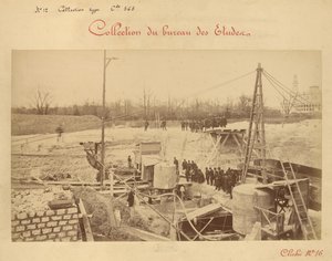 Molo di prua (n. 4) sul lato Grenelle, visita della Società degli Architetti da Louis Emile Durandelle