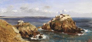 Veduta della fortezza di Bertheaume da Eugene Isabey