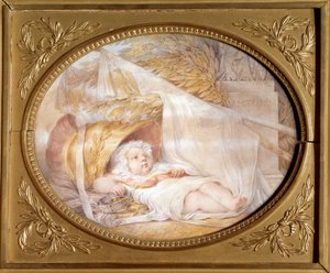 Ritratto del Re di Roma bambino nel casco di Marte, Napoleone II, Duca di Reichstadt, figlio dell