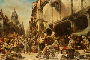 Il mercato, 1862 da Eugene Isabey