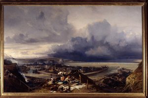 Veduta del porto di Dieppe in Normandia da Louis Eugene Gabriel Isabey