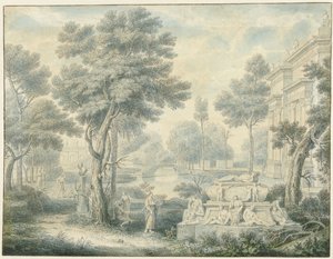 Paesaggio arcadico con tomba