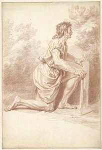 Uomo inginocchiato, verso destra da Louis Fabritius Dubourg