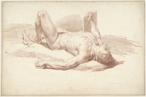 Nudo maschile, sdraiato sulla schiena da Louis Fabritius Dubourg
