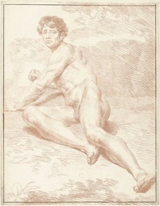 Nudo maschile, sdraiato, si solleva