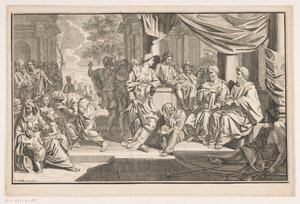 Paolo e Barnaba predicano davanti al tempio da Louis Fabritius Dubourg