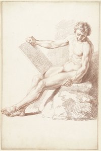 Nudo accademico seduto, come disegnatore da Louis Fabritius Dubourg