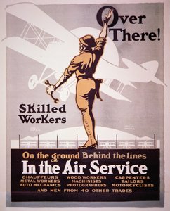 Poster di reclutamento americano per il servizio aereo