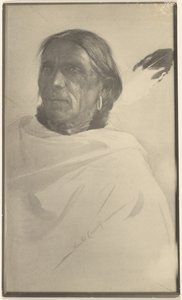 [Fotografia di un dipinto di un nativo americano (firmato Gerald Cassidy)].