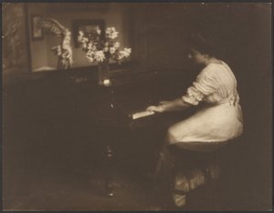 [Donna che suona il pianoforte] da Louis Fleckenstein