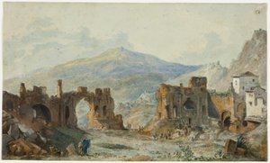 Il teatro antico di Taormina con vista sull