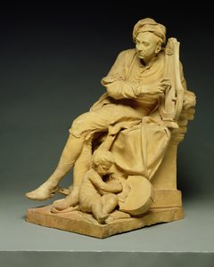George Frederick Handel (1685-1759) modello per una statua in marmo ora al Victoria and Albert Museum, 1738 da Louis Francois Roubillac