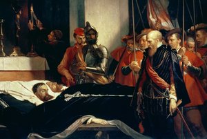 Ultimi omaggi ai resti dei conti Egmont e Hoorn da Louis Gallait