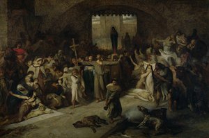 La peste di Tournai nel 1095, 1883 da Louis Gallait