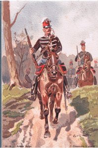Cacciatori a cavallo, Cartolina, 1920s da Louis Geens