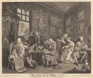 Matrimonio alla Moda: pl.1 da Louis Gerard Scotin after William Hogarth