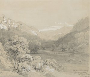 Una vista di Cavi nelle colline sabine, 1848 da Louis Gurlitt