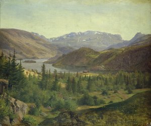 Hjelle nel fiordo di Valders Tile, 1835 da Louis Gurlitt