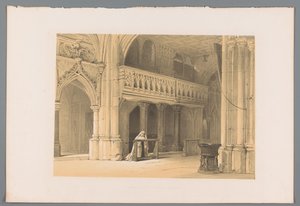 Suora in preghiera nel monastero di Nonnberg a Salisburgo da Louis Haghe